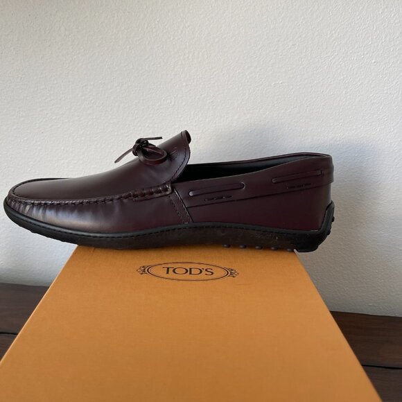 Tod's Italy Maroon Red Leather Driver Loafer shoe, XXM15C0CN50LYGR807 - Picture 2 of 9